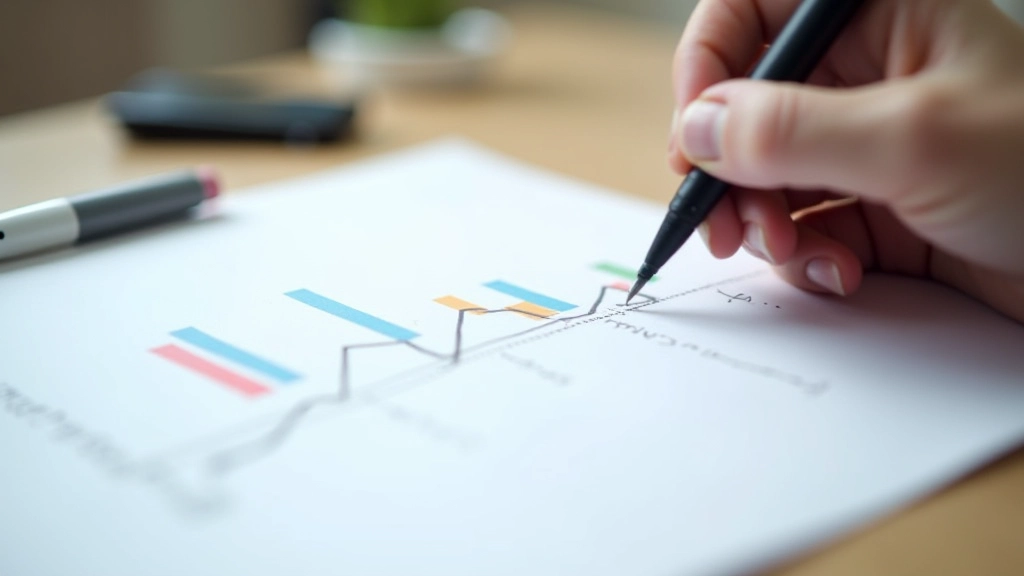 Grafico di progresso personale tracciato su carta con colori diversi per ogni categoria di obiettivi